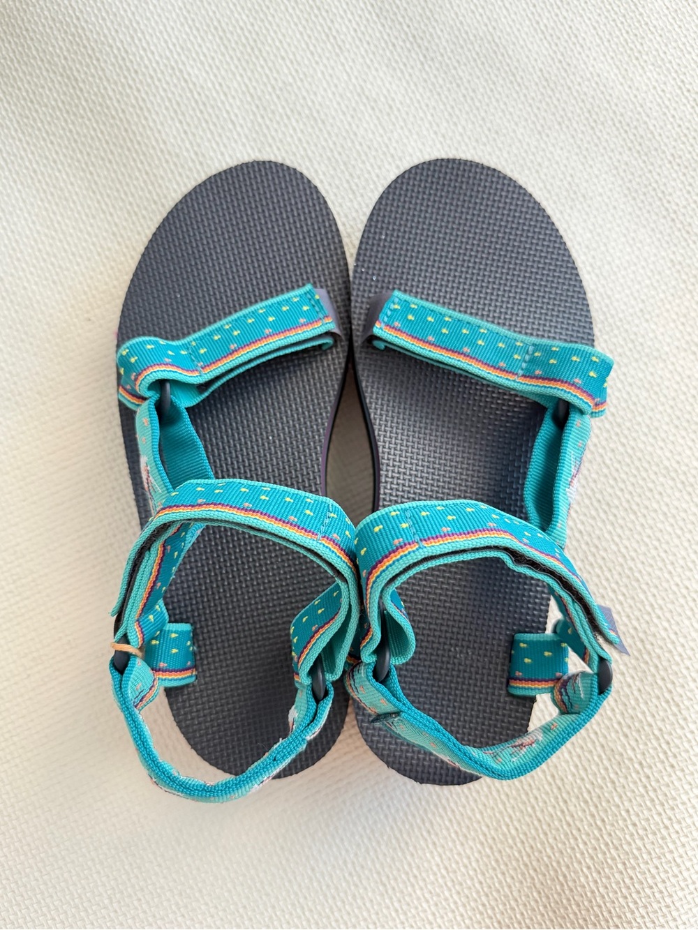Teva Turquoise Strappy Outdoor Sandals with Multicolor Accents
